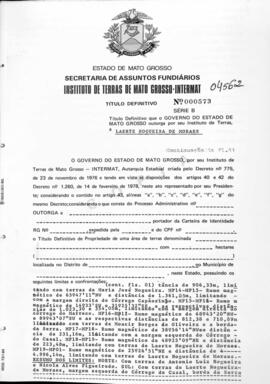 NÚMERO DO TÍTULO: 000573