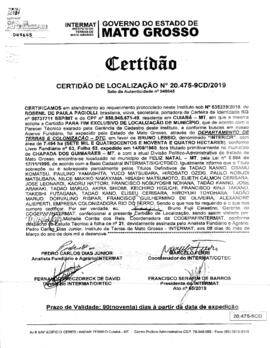 NÚMERO DA CERTIDÃO: 20.475-9CD.2019