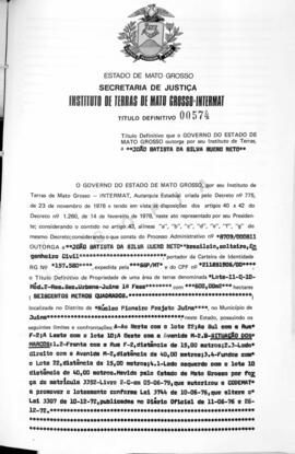 NÚMERO DO TÍTULO: 00574