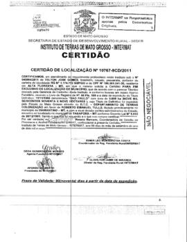NÚMERO DA CERTIDÃO: 10767-9CD-2011
