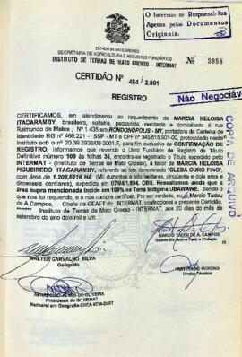 NÚMERO DA CERTIDÃO: 484.2001