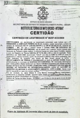 NÚMERO DA CERTIDÃO: 06257-6CD.2009