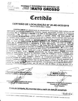 NÚMERO DA CERTIDÃO: 20.483-9CD.2019