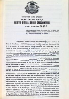 NÚMERO DO TÍTULO: 00842
