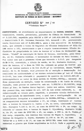 NÚMERO DA CERTIDÃO: 268.92