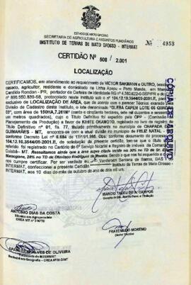 NÚMERO DA CERTIDÃO: 508.2001