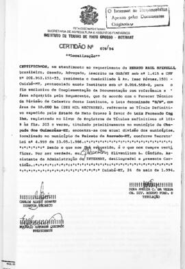 NÚMERO DA CERTIDÃO: 076.94