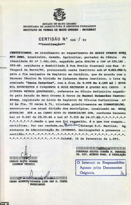NÚMERO DA CERTIDÃO: 024.93