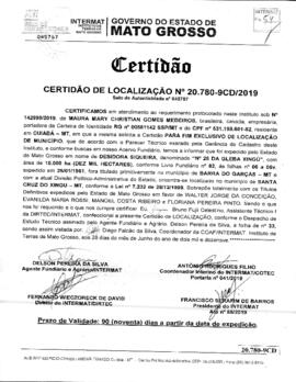 NÚMERO DA CERTIDÃO: 20.780-9CD.2019