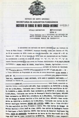 NÚMERO DO TÍTULO: 001644