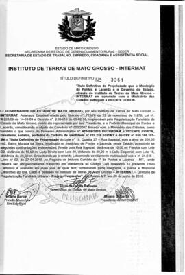 NÚMERO DO TÍTULO: 3361