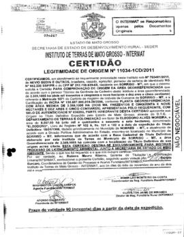 NÚMERO DA CERTIDÃO: 11034-1CD.2011