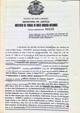NÚMERO DO TÍTULO: 00836