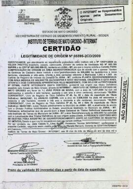 NÚMERO DA CERTIDÃO: 05595-2CD.2009