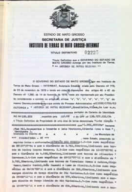 NÚMERO DO TÍTULO: 02225
