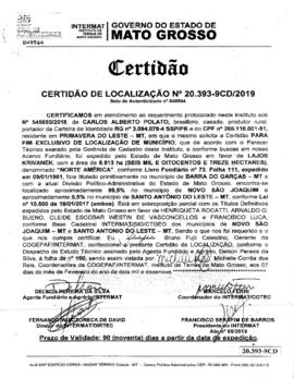 NÚMERO DA CERTIDÃO: 20.393-9CD.2019