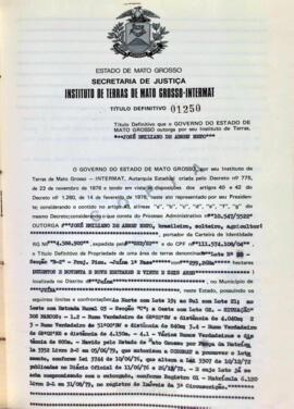 NÚMERO DO TÍTULO: 01250