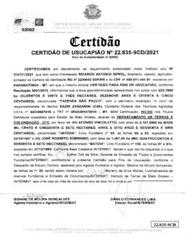 NÚMERO DA CERTIDÃO: 22.835-9CD.2021