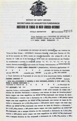 NÚMERO DO TÍTULO: 000886