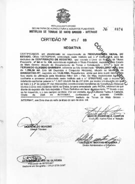 NÚMERO DA CERTIDÃO: 071.00