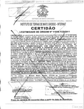 NÚMERO DA CERTIDÃO: 11018-7CD-2011