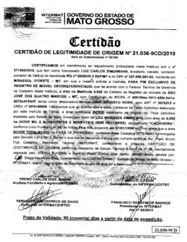 NÚMERO DA CERTIDÃO: 21.036-9CD.2019