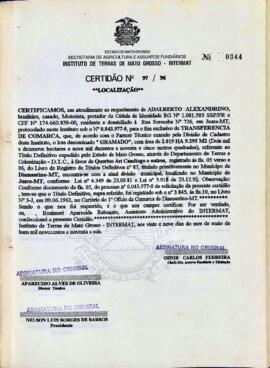 NÚMERO DA CERTIDÃO: 97.96
