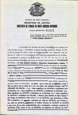 NÚMERO DO TÍTULO: 01213
