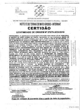 NÚMERO DA CERTIDÃO: 07675-3CD.2010