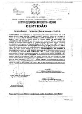 NÚMERO DA CERTIDÃO: 08009-1CD.2010