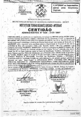 NÚMERO DA CERTIDÃO: 1535-2CD.2007