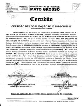 NÚMERO DA CERTIDÃO: 20.881-9CD.2019