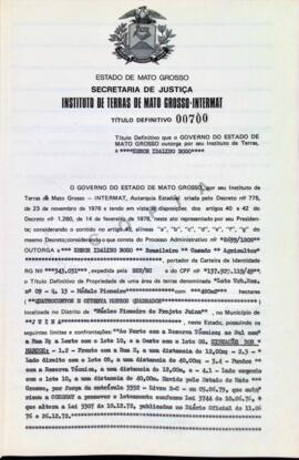 NÚMERO DO TÍTULO: 00700