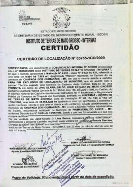 NÚMERO DA CERTIDÃO: 05755-1CD.2009