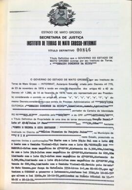 NÚMERO DO TÍTULO: 00846