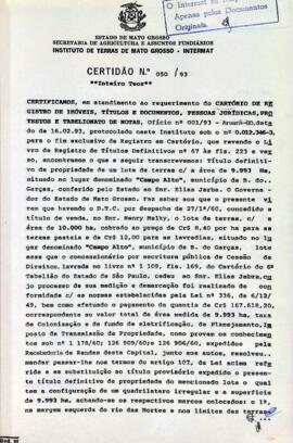 NÚMERO DA CERTIDÃO: 050.93