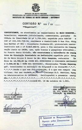 NÚMERO DA CERTIDÃO: 193.93