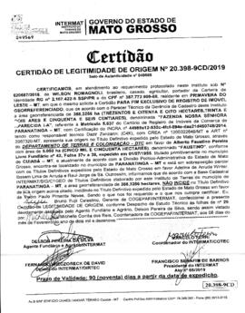 NÚMERO DA CERTIDÃO: 20.398-9CD.2019