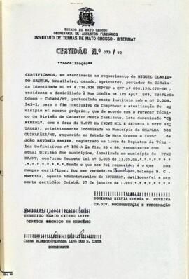 NÚMERO DA CERTIDÃO: 073.92