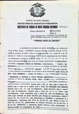 NÚMERO DO TÍTULO: 001381
