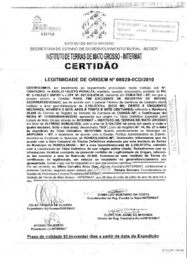 NÚMERO DA CERTIDÃO: 08029-0CD.2010