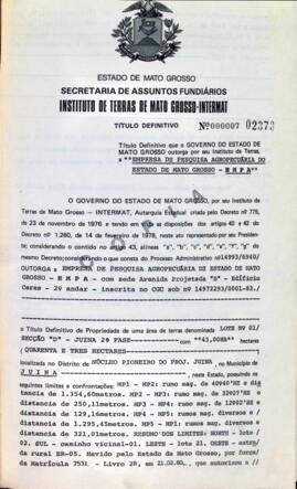 NÚMERO DO TÍTULO: 000007