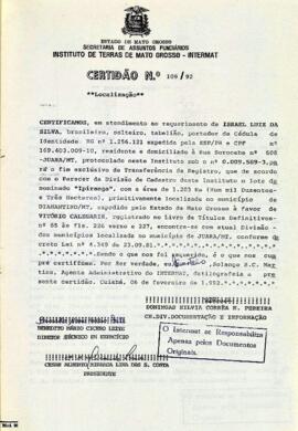 NÚMERO DA CERTIDÃO: 109.92