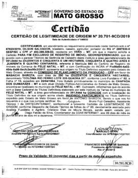 NÚMERO DA CERTIDÃO: 20.701-9CD.2019