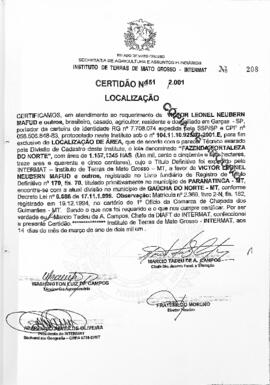 NÚMERO DA CERTIDÃO: 151.2001