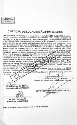 NÚMERO DA CERTIDÃO: 0319-4CD.2006