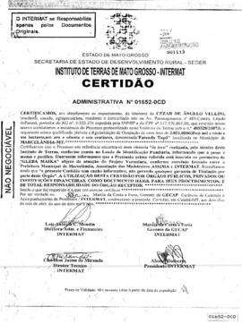 NÚMERO DA CERTIDÃO: 01652-0CD