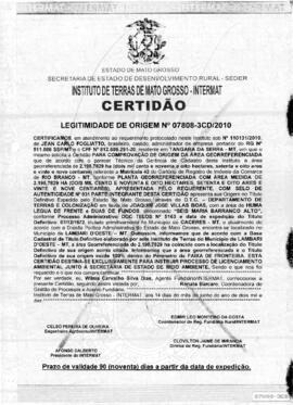 NÚMERO DA CERTIDÃO: 07808-3CD.2010