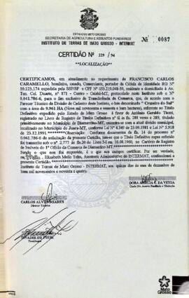 NÚMERO DA CERTIDÃO: 229.94