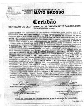 NÚMERO DA CERTIDÃO: 20.646-9CD.2019